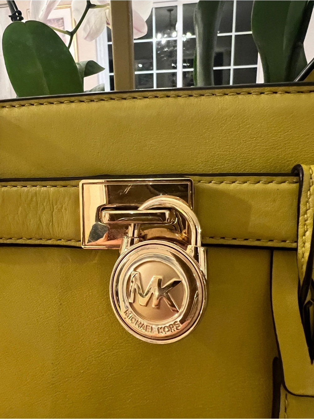 Michael Kors Hamilton Citron Yellow Satchel Crossbody Bag - Picture 3 of 12